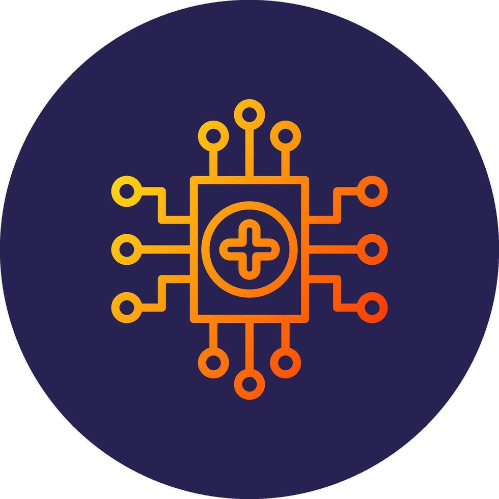 Tech Line Circle Gradient Icon Design vector