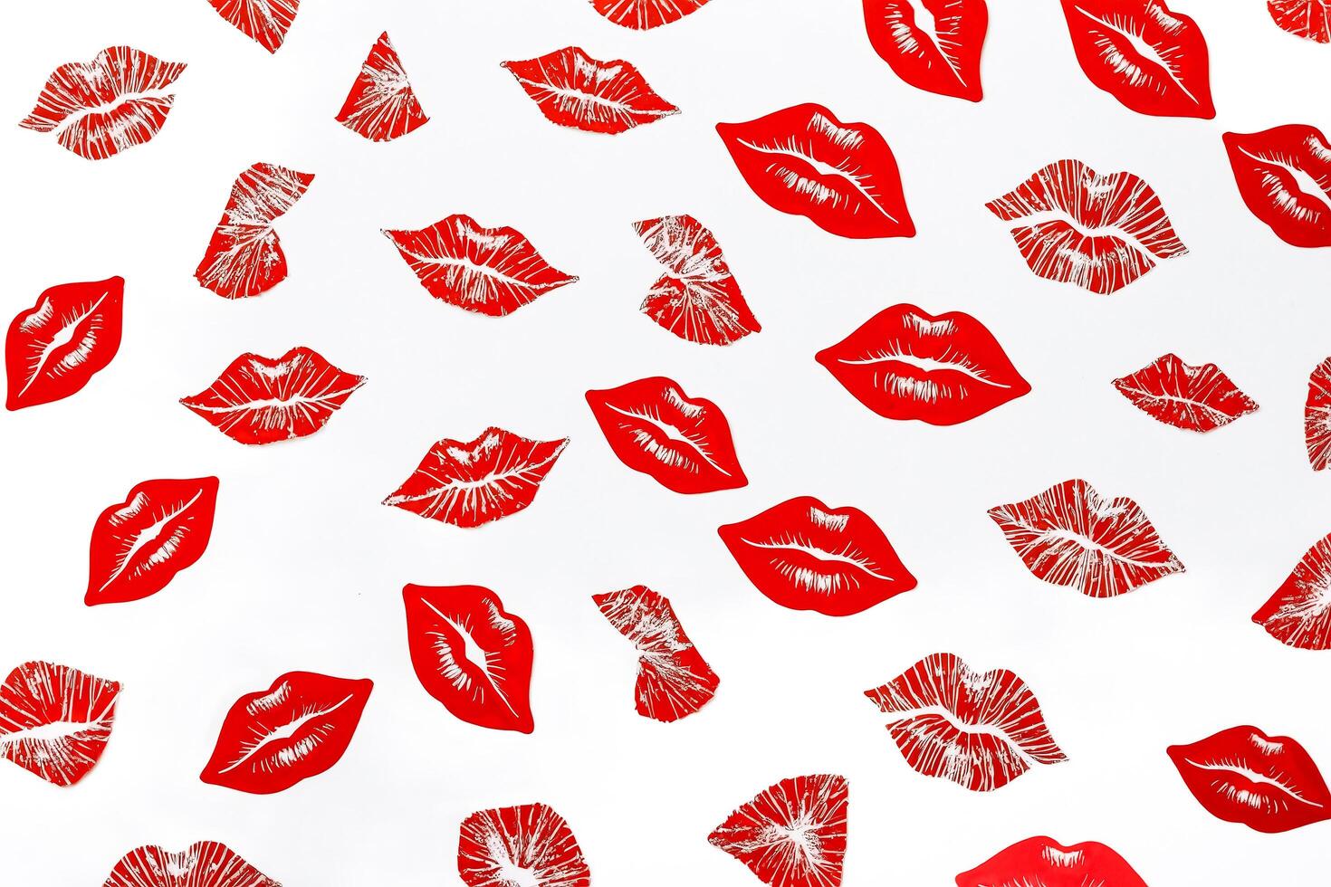 Red Lips Print Pattern photo