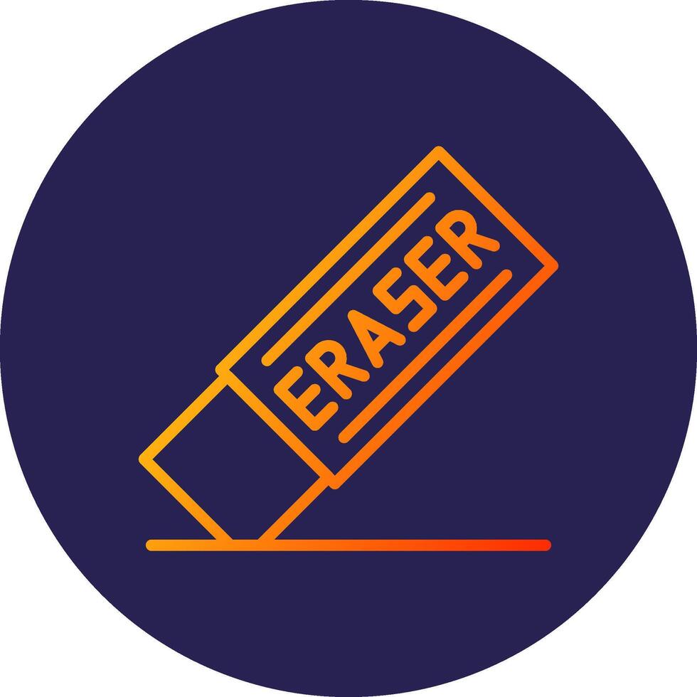 Eraser Line Circle Gradient Icon Design vector