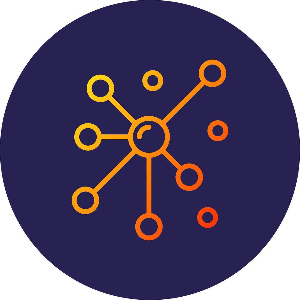 Node Line Circle Gradient Icon Design vector