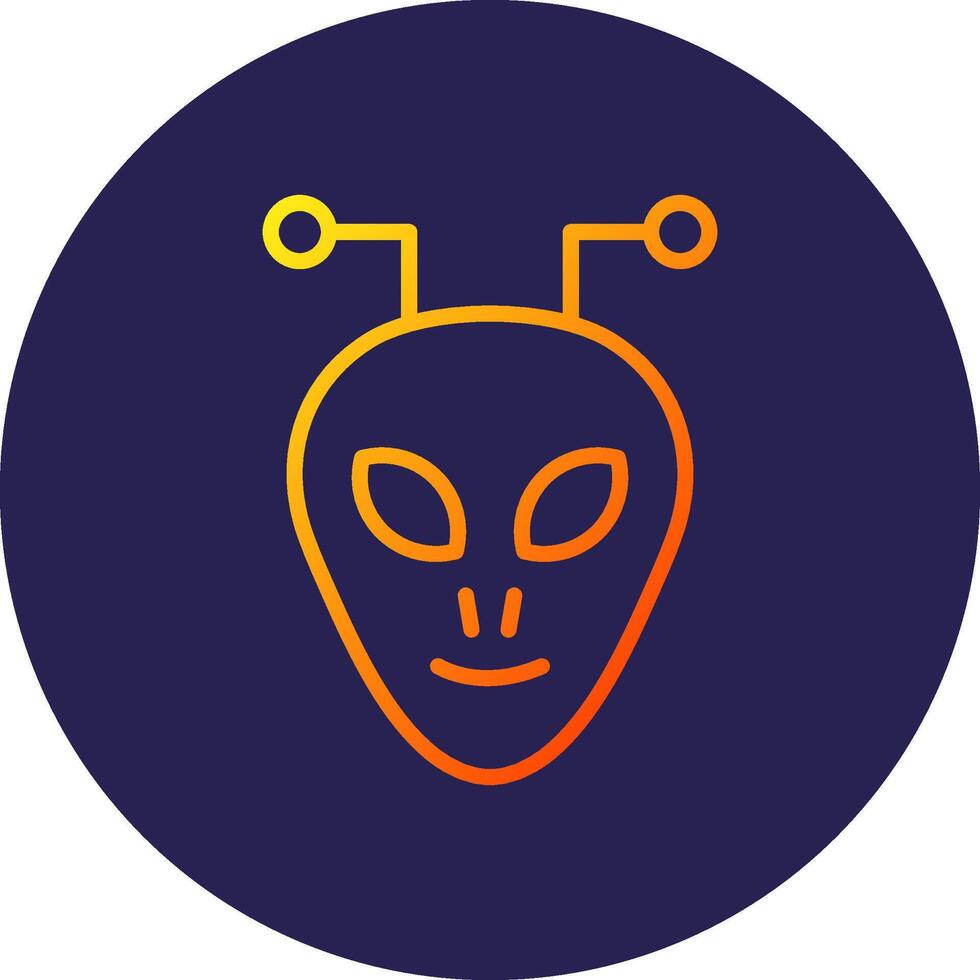 Alien Line Circle Gradient Icon Design vector