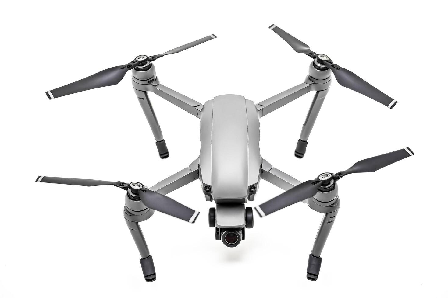Gray drone with four propellers on a white background photo