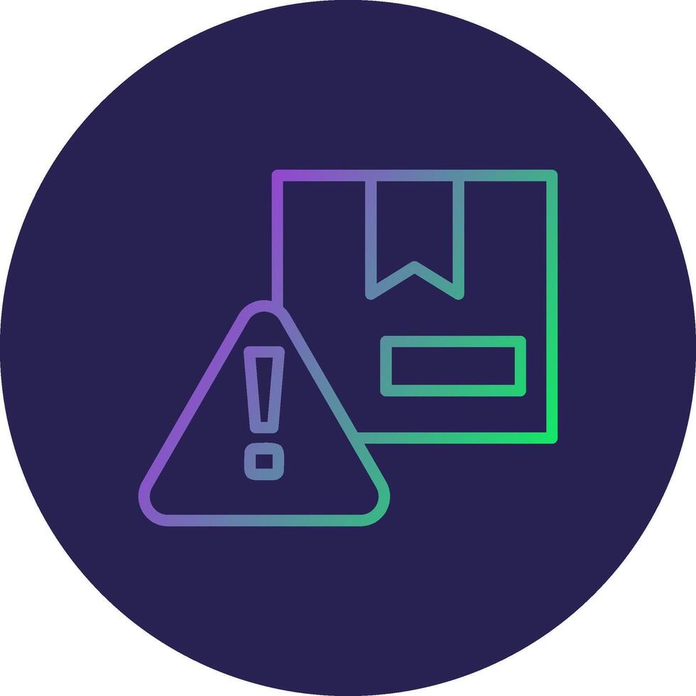 Warning Line Circle Gradient Icon Design vector
