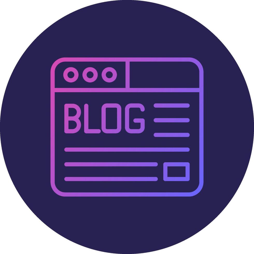 Blog Line Circle Gradient Icon Design vector