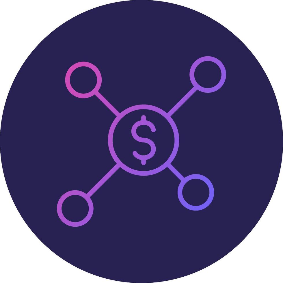 Finance Affiliation Line Circle Gradient Icon Design vector
