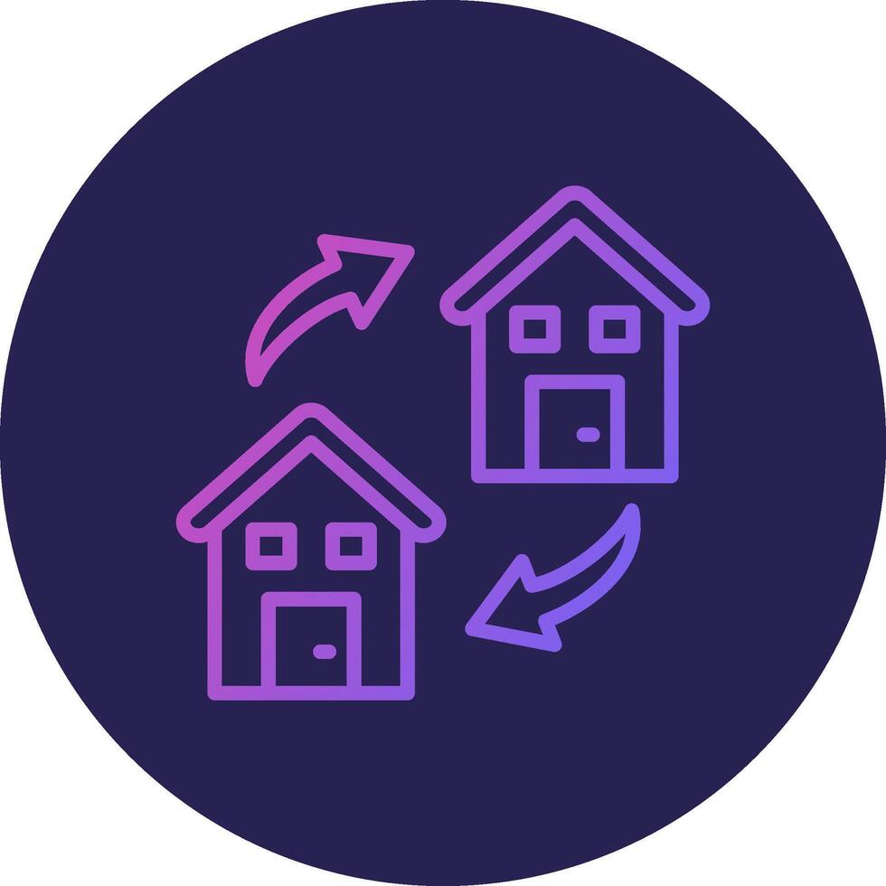 Moving House Line Circle Gradient Icon Design vector
