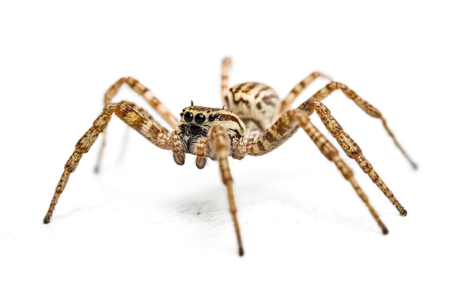 Close-up of a Jumping Spider on White Background photo