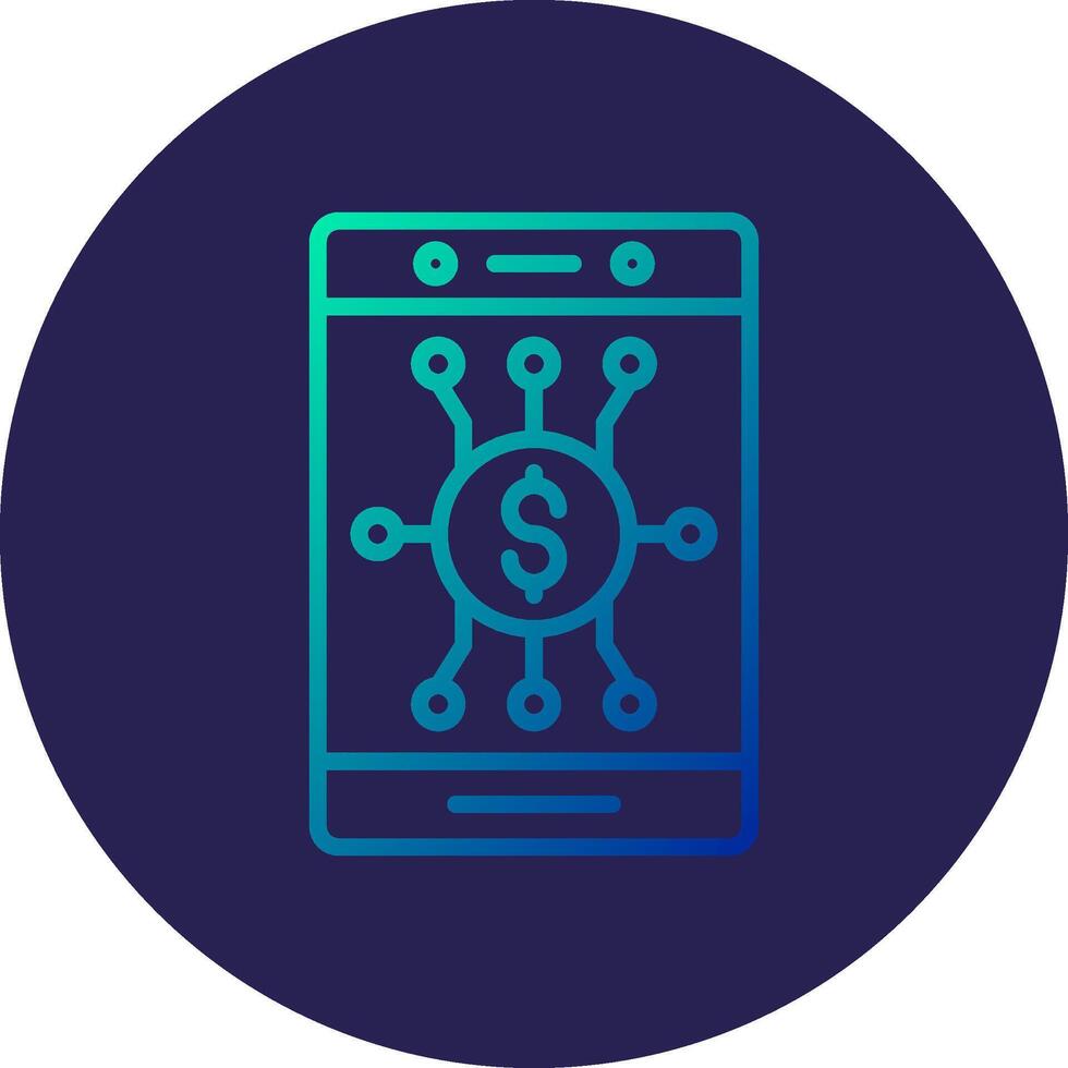 Digital Money Line Circle Gradient Icon Design vector