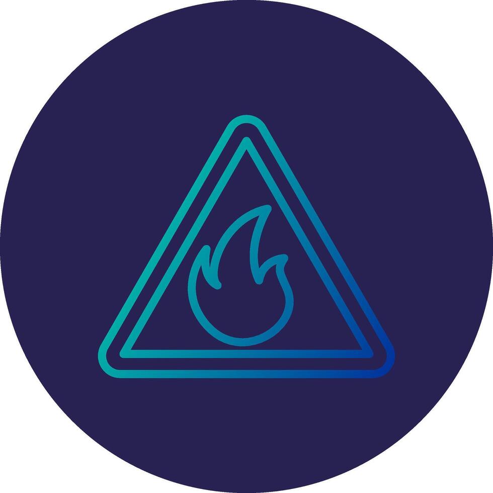 Fire Line Circle Gradient Icon Design vector