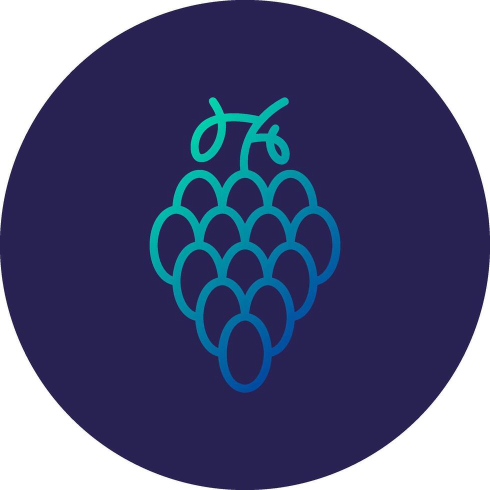 Grapes Line Circle Gradient Icon Design vector
