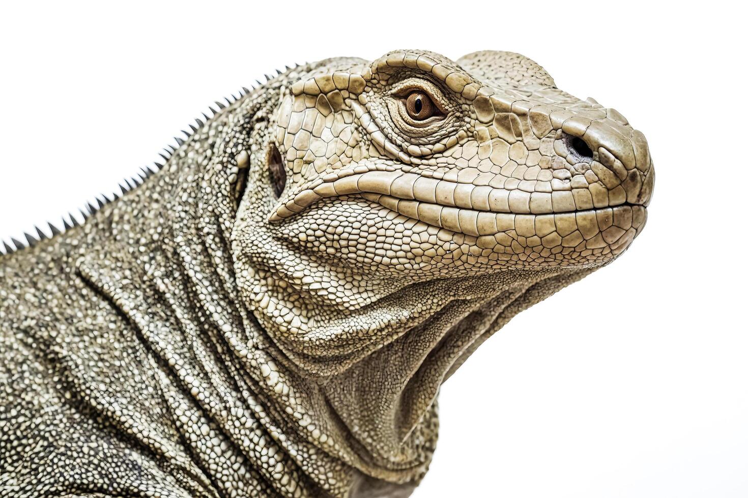 Close-up of a lizard's head with a textured skin photo