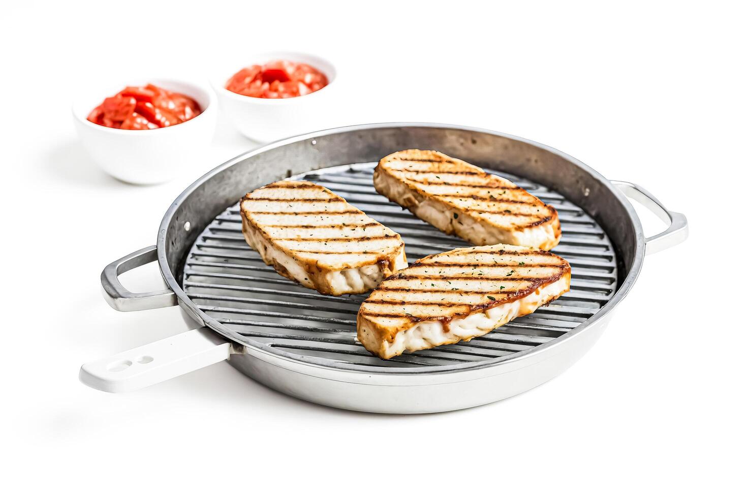 Grilled Halibut Steaks in a Grill Pan photo
