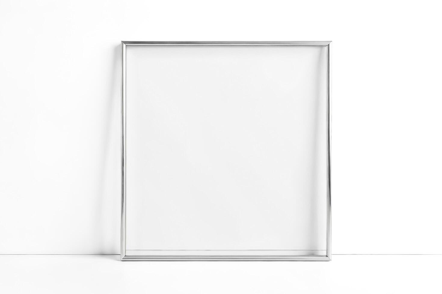 Silver Frame Mockup on White Background photo