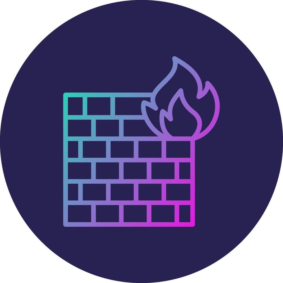 Firewall Line Circle Gradient Icon Design vector