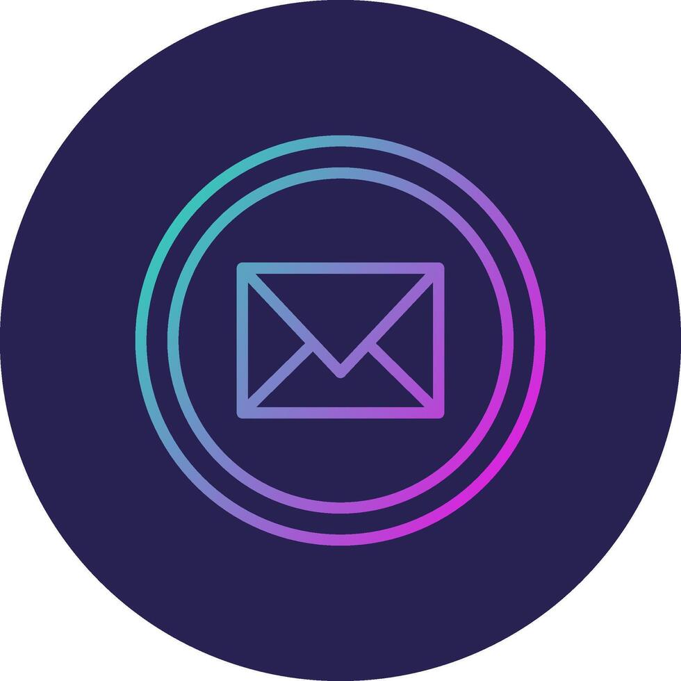 Mail Line Circle Gradient Icon Design vector