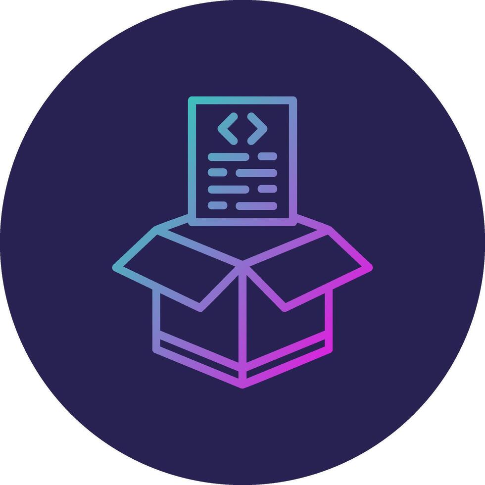 Open Box Line Circle Gradient Icon Design vector