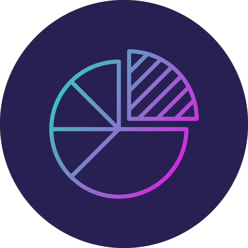 Pie Chart Line Circle Gradient Icon Design vector