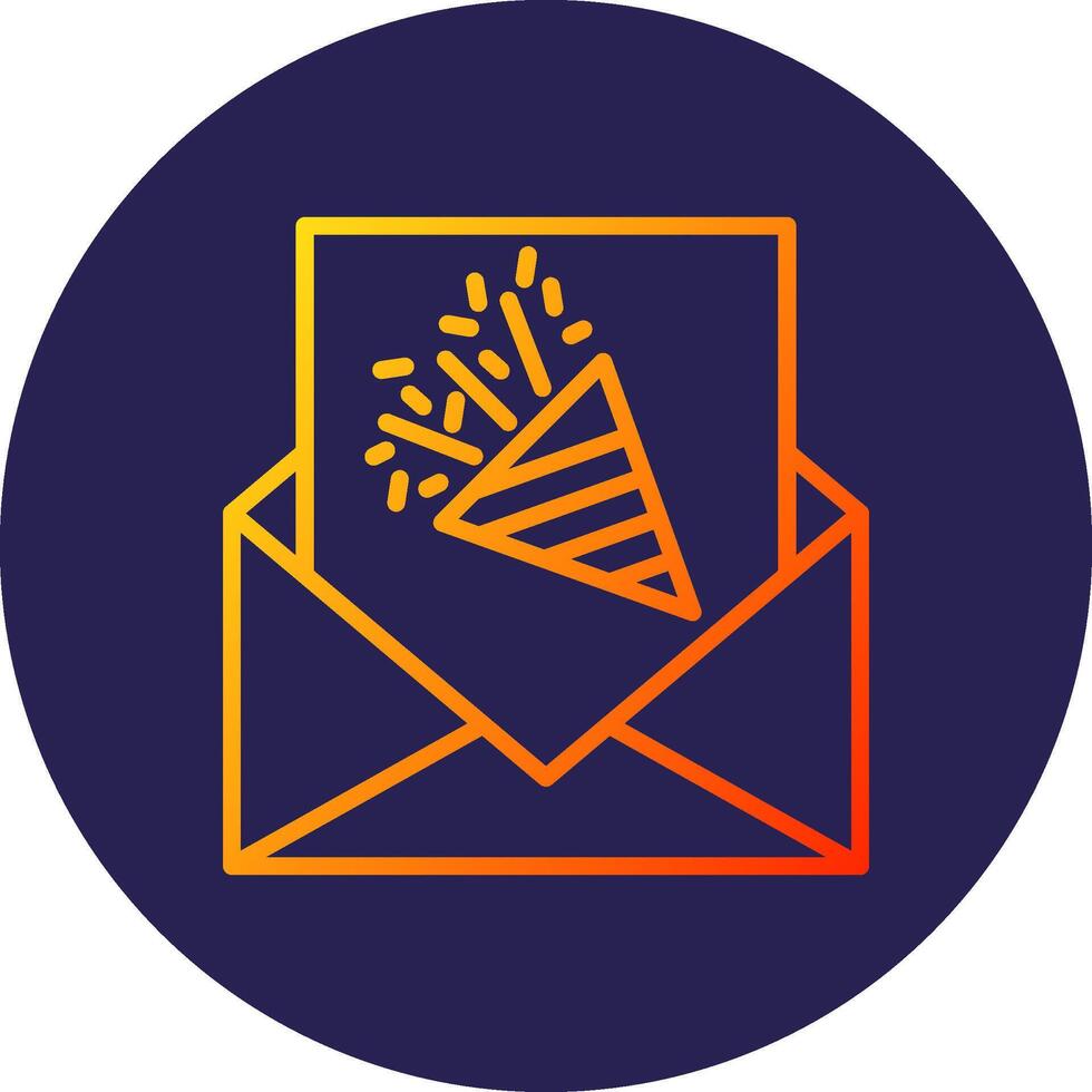 New Year Card Line Circle Gradient Icon Design vector