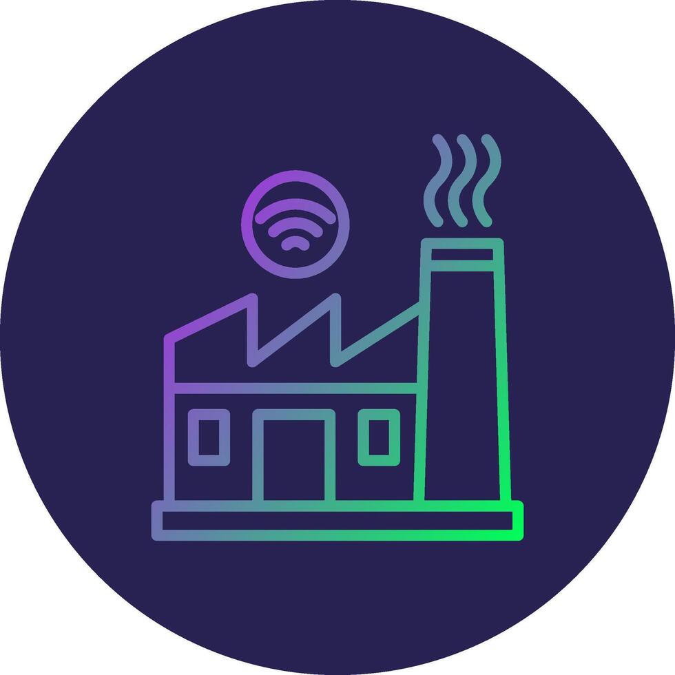 Factory Line Circle Gradient Icon Design vector