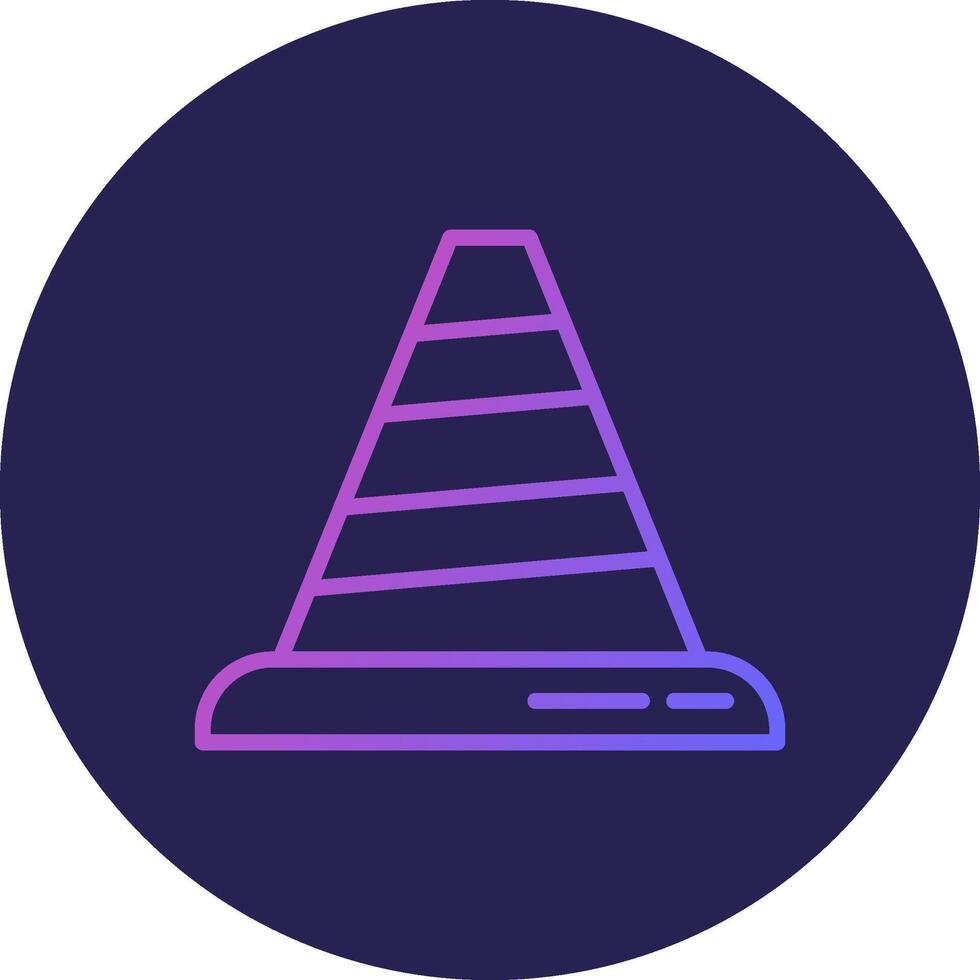 Traffic Cone Line Circle Gradient Icon Design vector