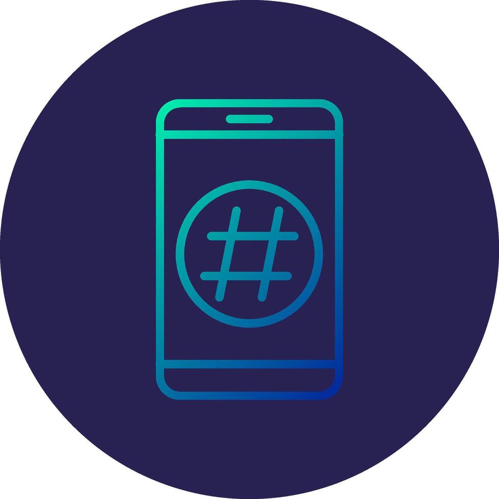 Hashtag Line Circle Gradient Icon Design vector