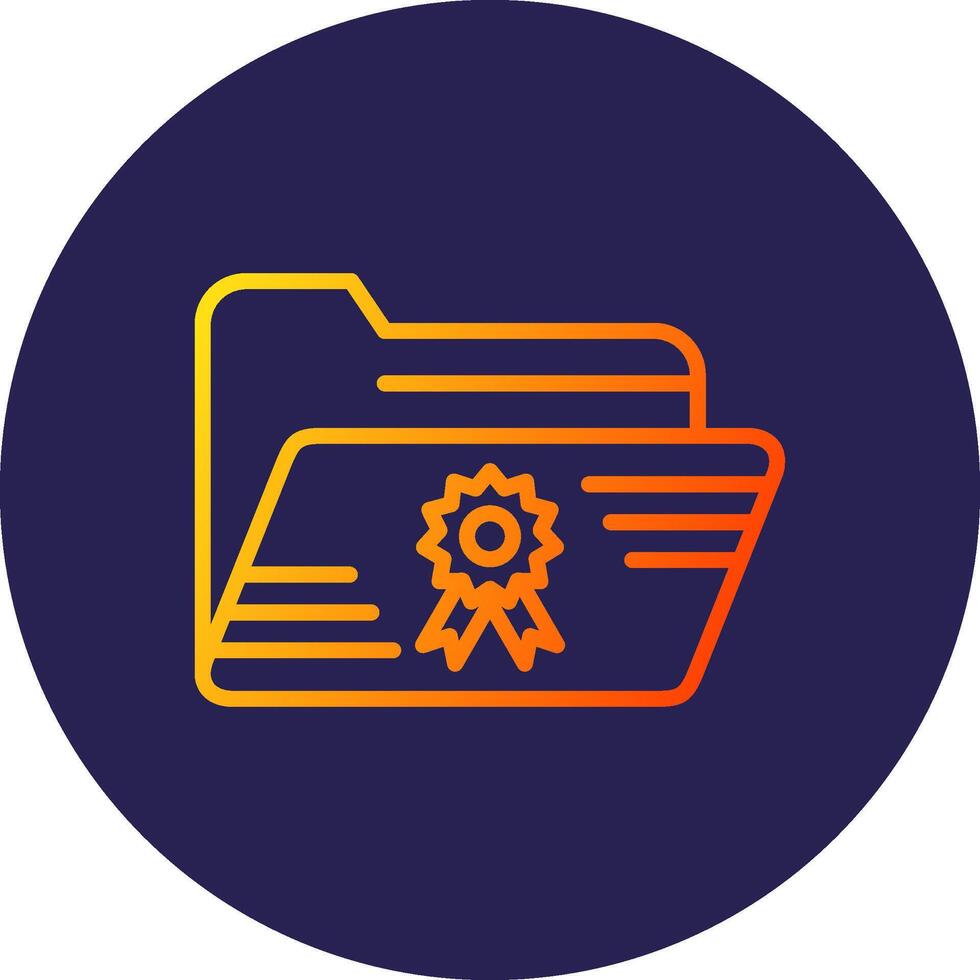 Certificate Line Circle Gradient Icon Design vector