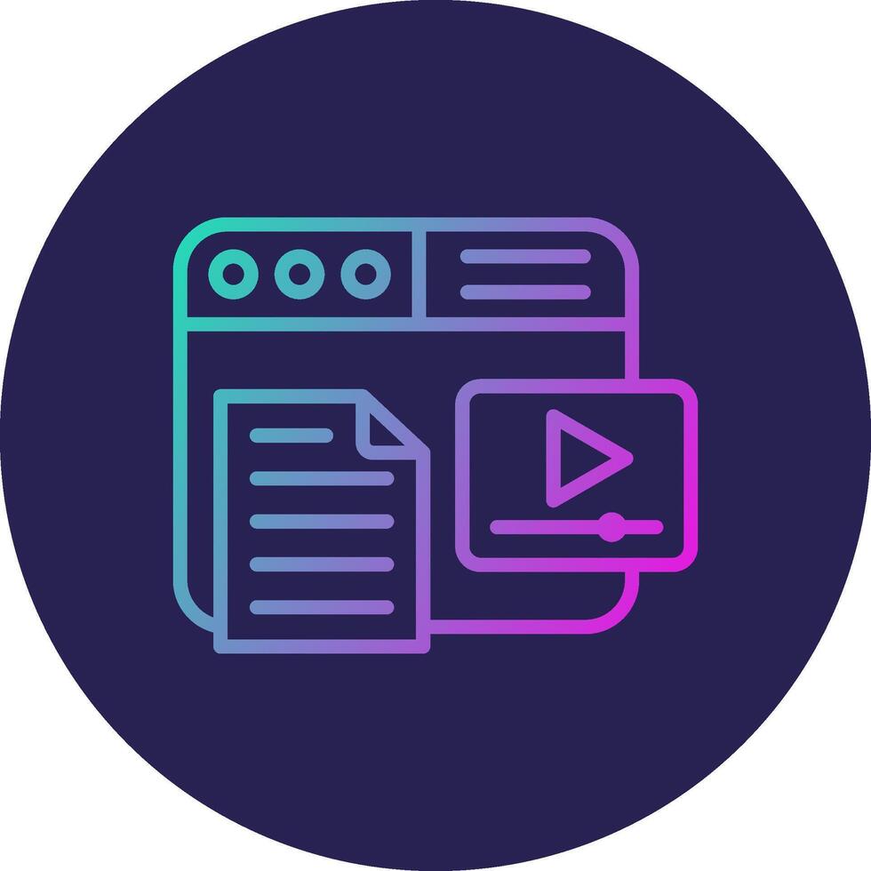 Content Line Circle Gradient Icon Design vector