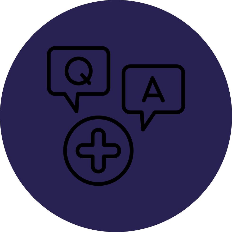 Question and answer Line Circle Gradient Icon Design vector