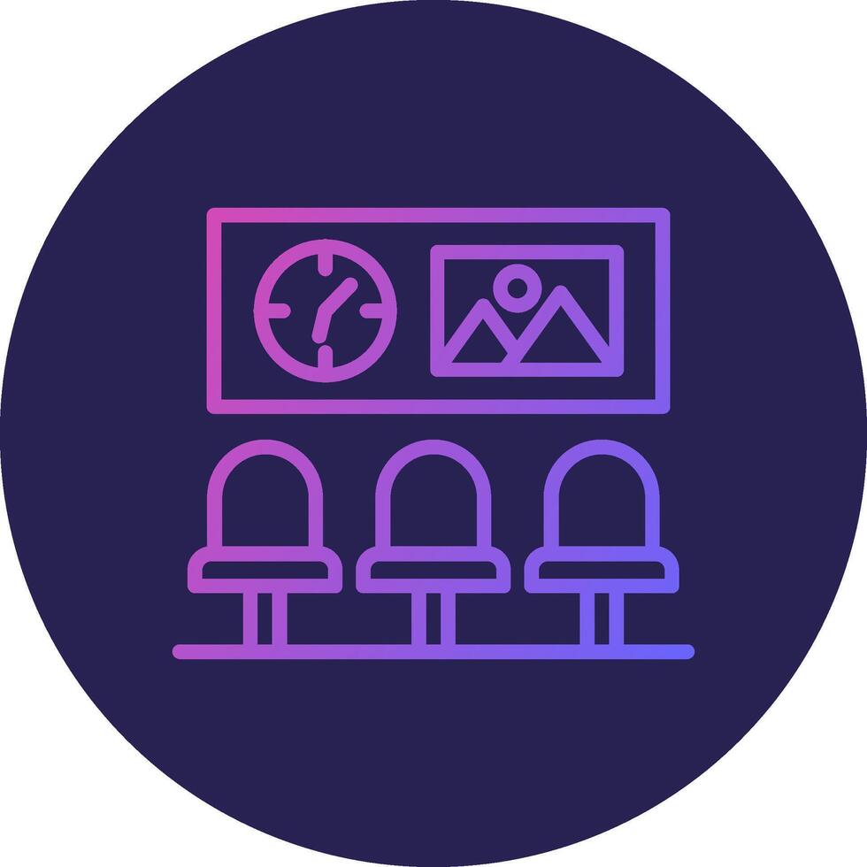 Waiting Room Line Circle Gradient Icon Design vector