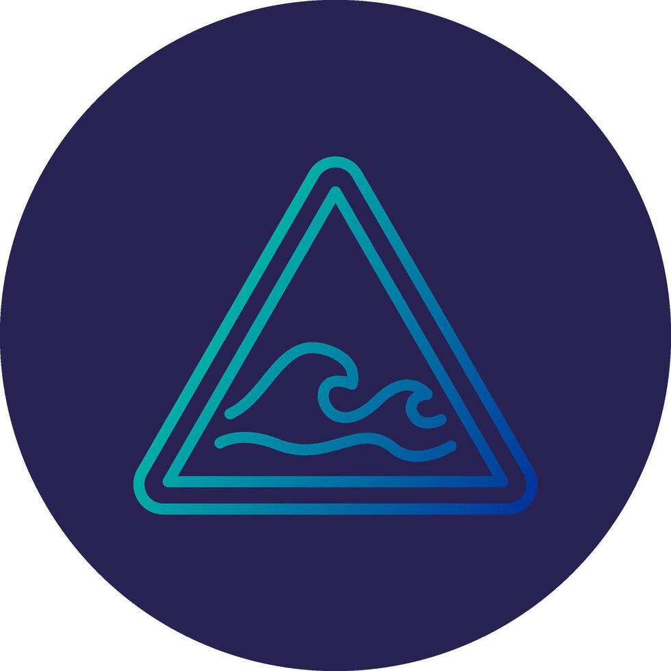 Wave Line Circle Gradient Icon Design vector