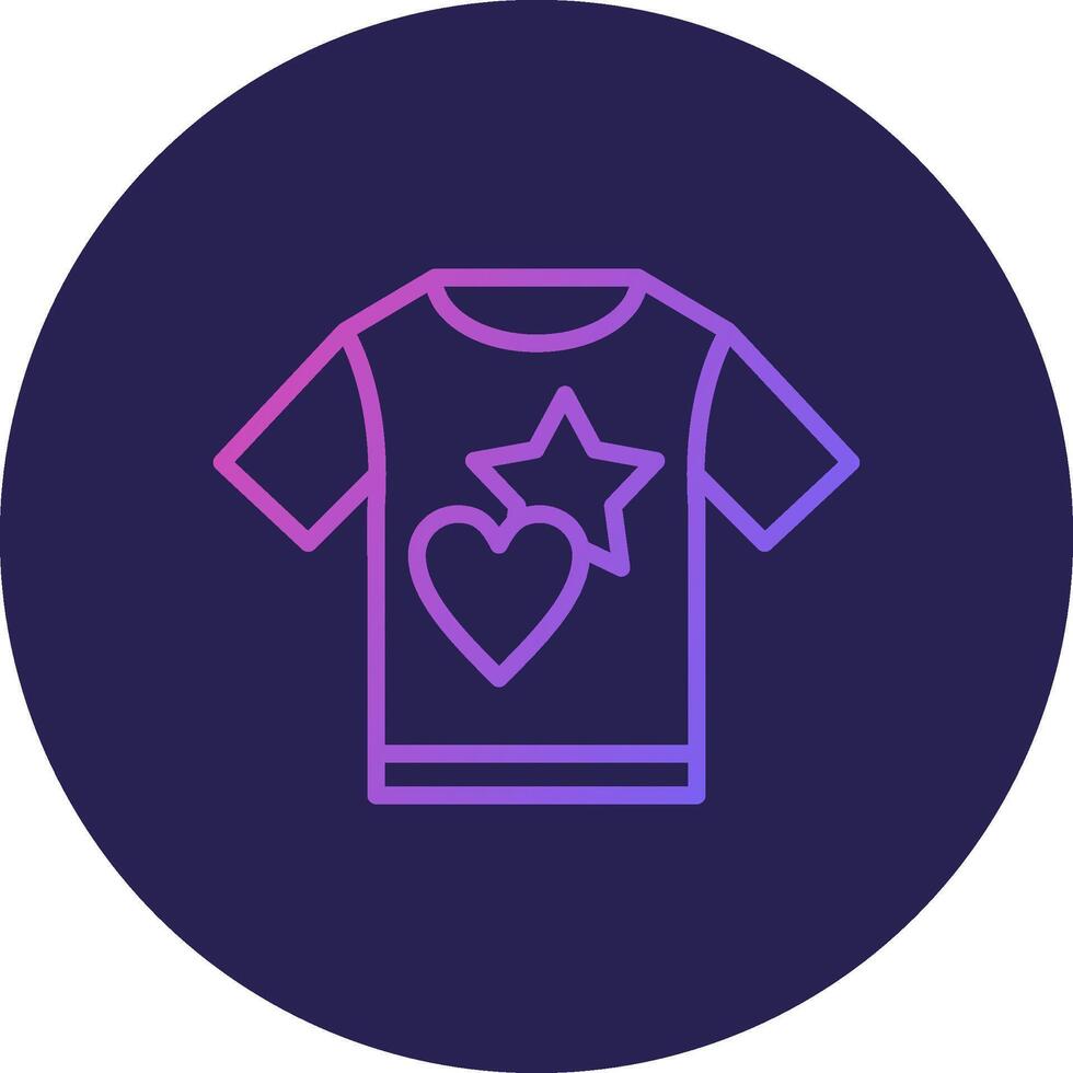 T Shirt Line Circle Gradient Icon Design vector