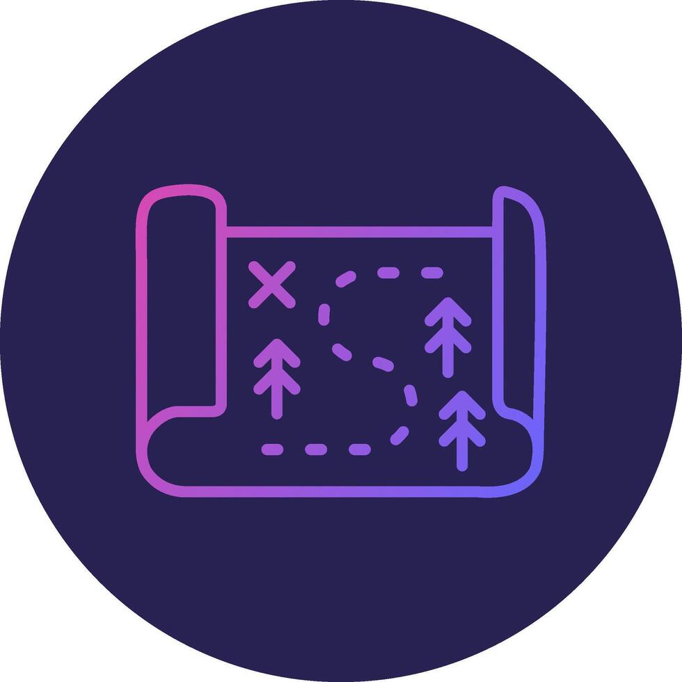 Map Line Circle Gradient Icon Design vector