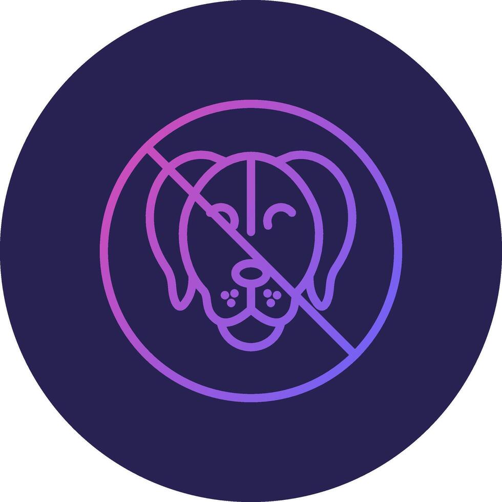 No Pets Line Circle Gradient Icon Design vector