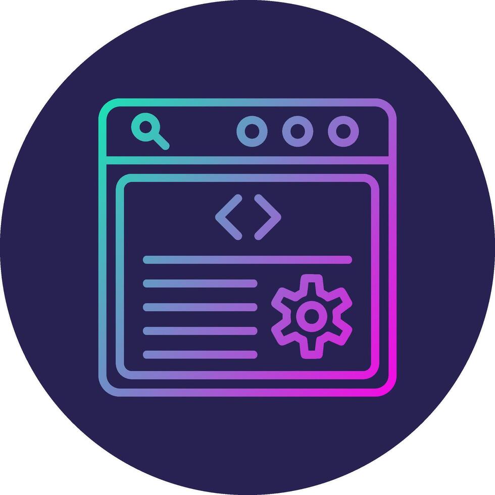 Backend Line Circle Gradient Icon Design vector