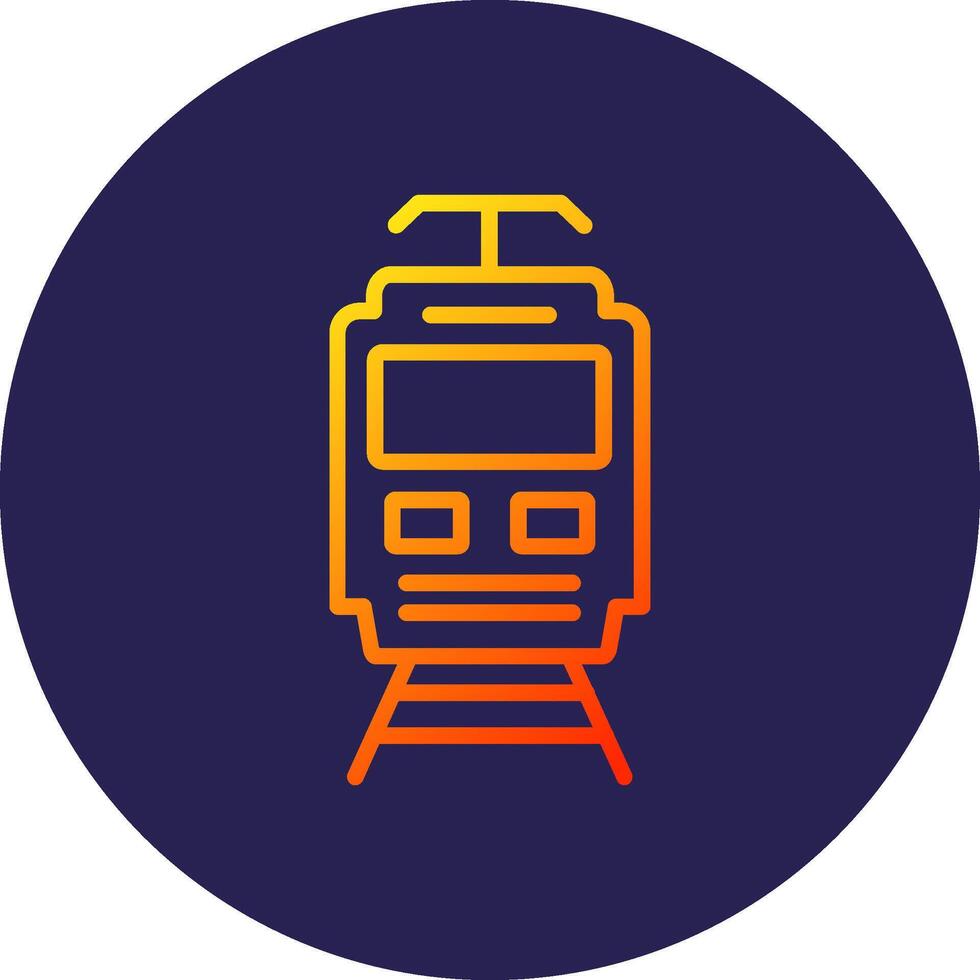 Electric Train Line Circle Gradient Icon Design vector