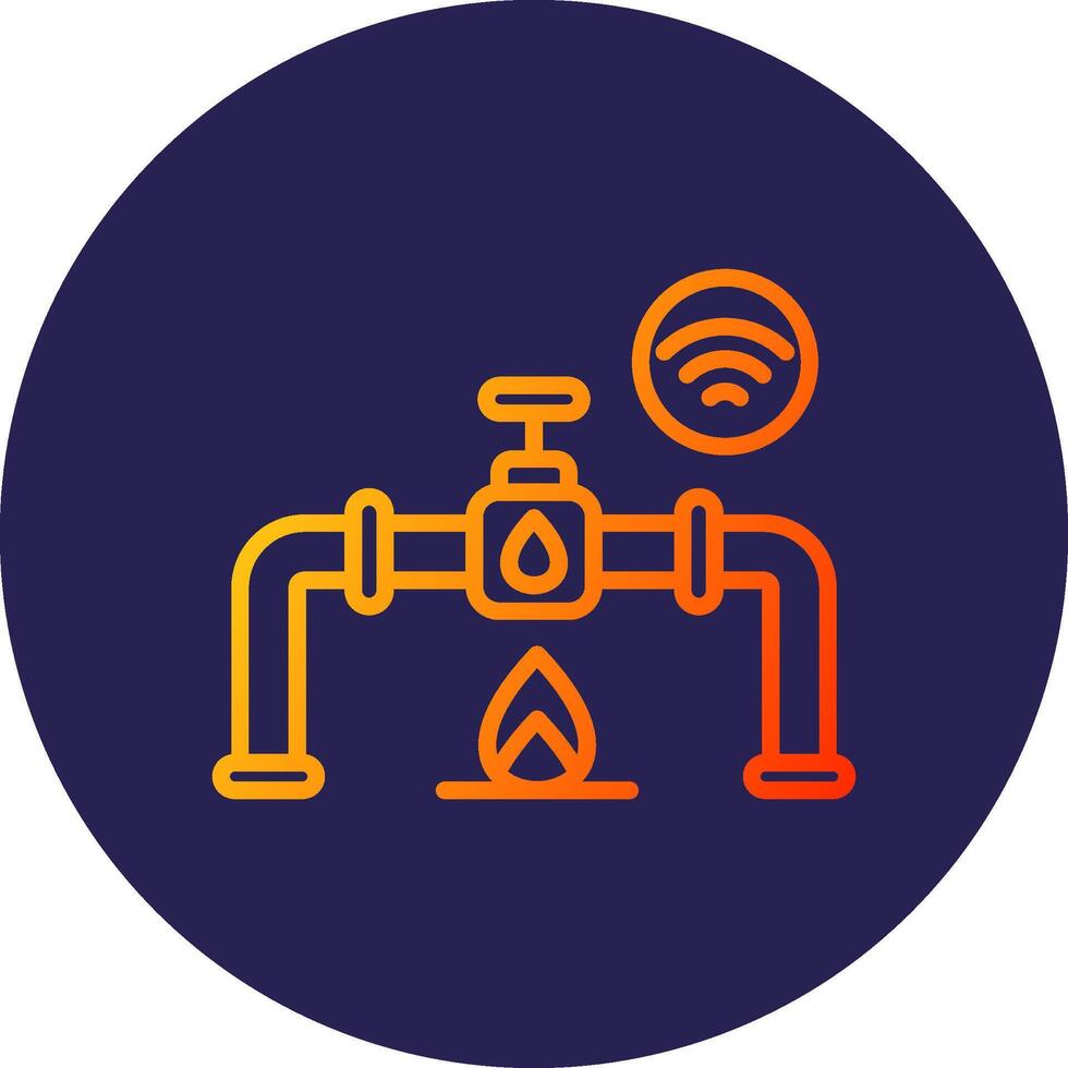 Gas PipeLine Circle Gradient Line Circle Gradient Icon Design vector