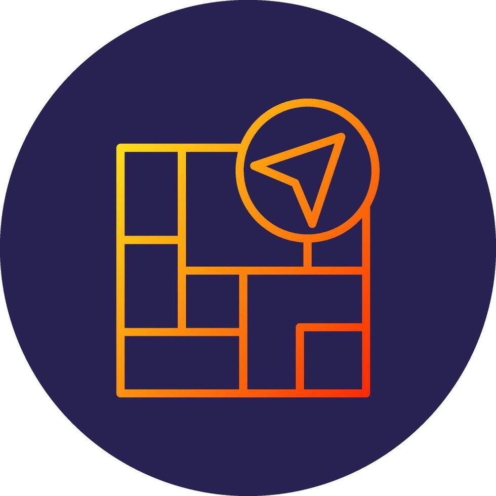 Navigation Line Circle Gradient Icon Design vector