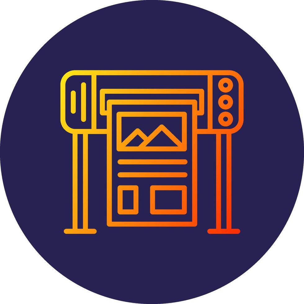 Plotter Line Circle Gradient Icon Design vector