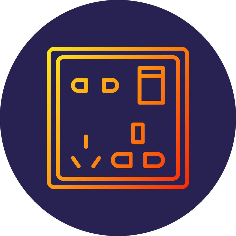 Socket Line Circle Gradient Icon Design vector