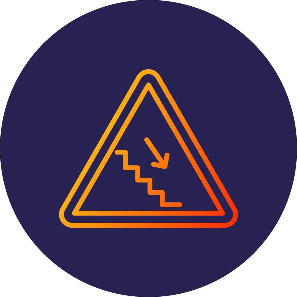 Stair Line Circle Gradient Icon Design vector