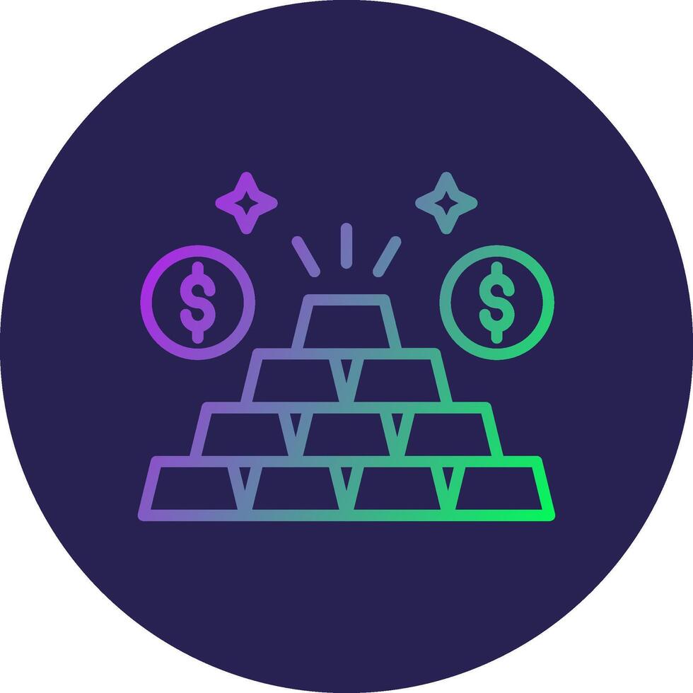 Gold Stack Line Circle Gradient Icon Design vector