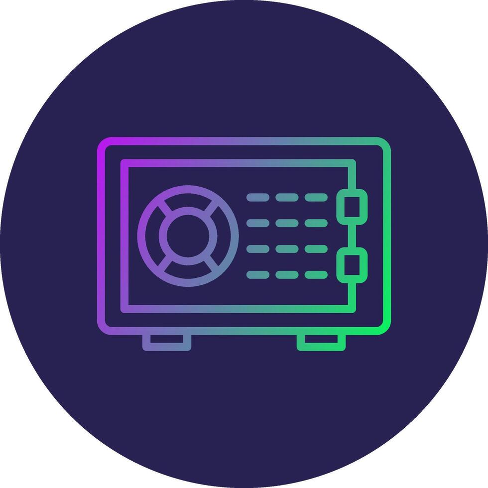 Safe Box Line Circle Gradient Icon Design vector