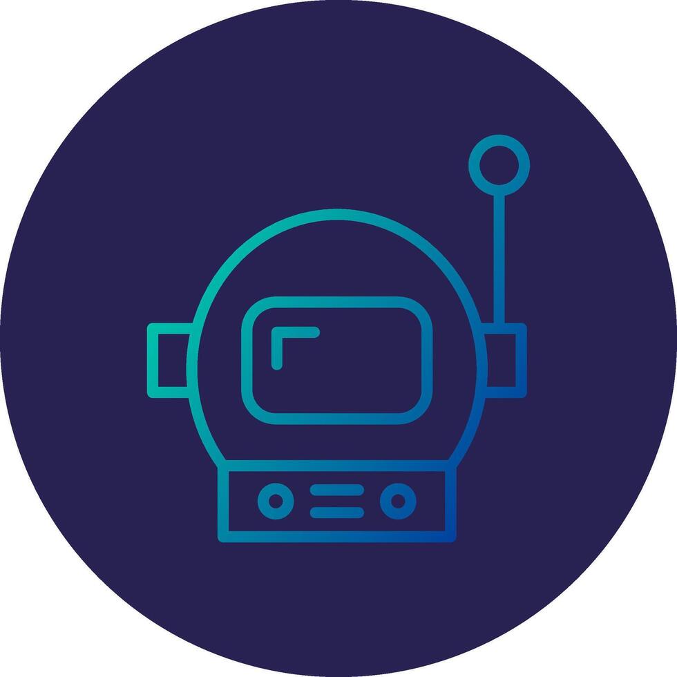 Astronaut Helmet Line Circle Gradient Icon Design vector