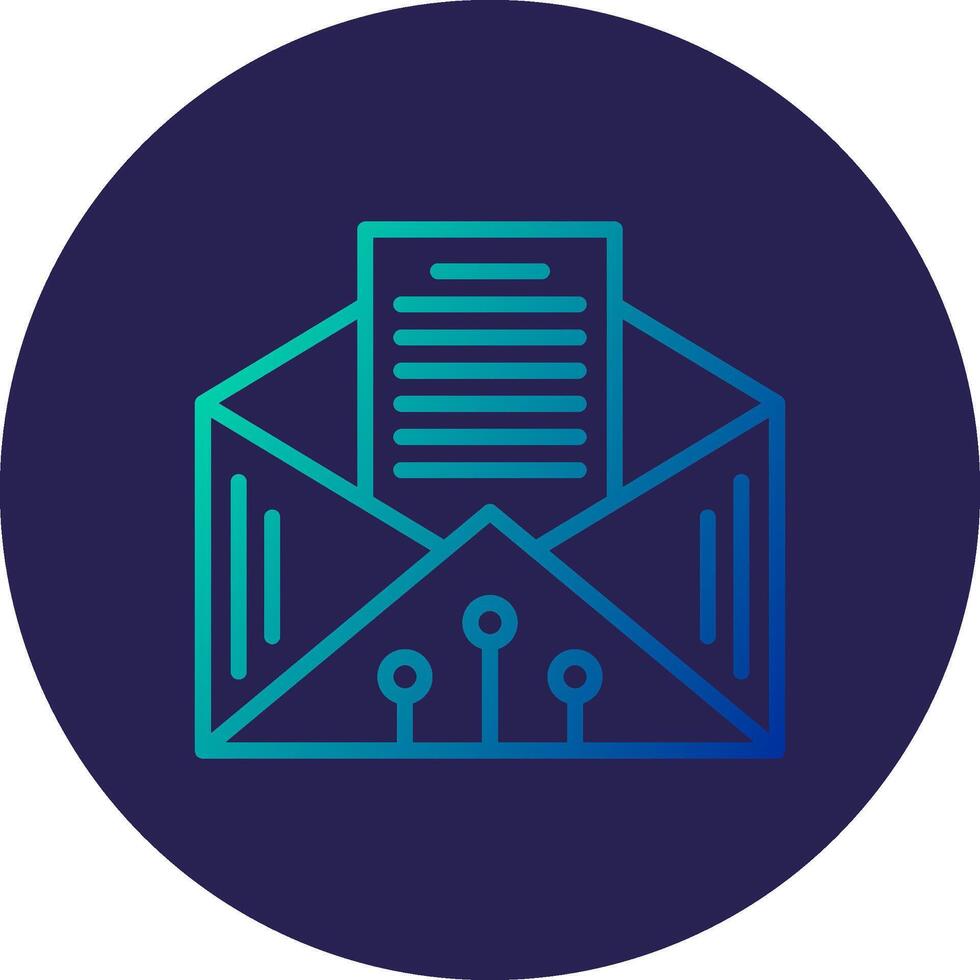 Inbox Line Circle Gradient Icon Design vector