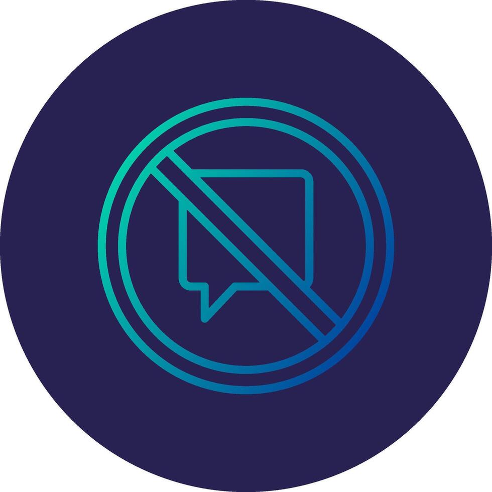 No Talk Line Circle Gradient Icon Design vector