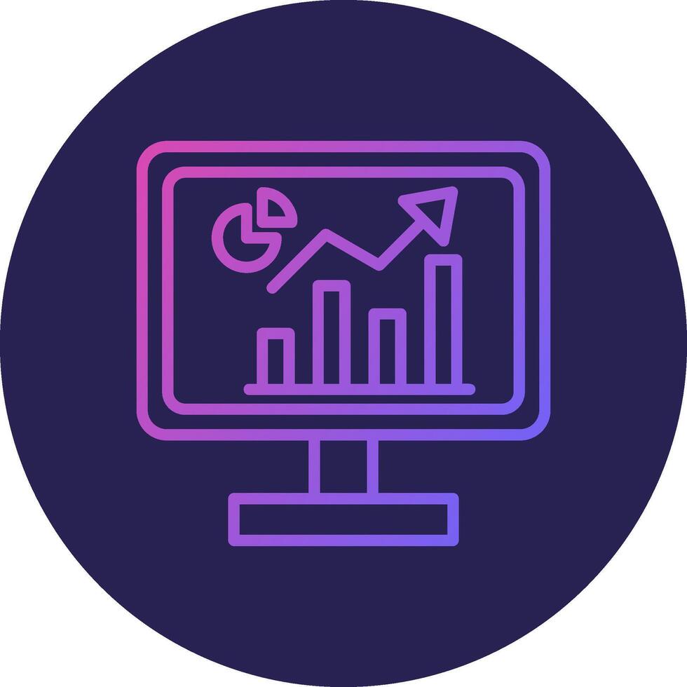 Business Analyst Line Circle Gradient Icon Design vector