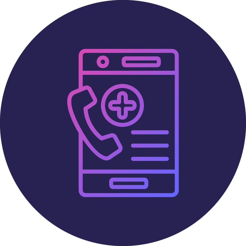 Emergency Call Line Circle Gradient Icon Design vector