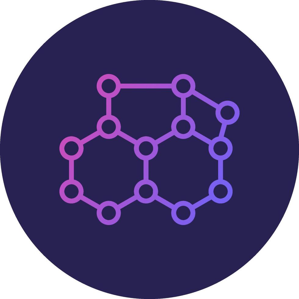 Molecule Line Circle Gradient Icon Design vector