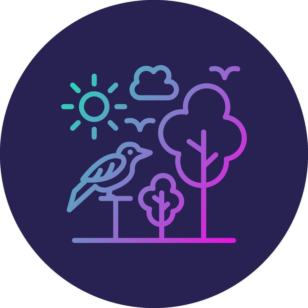 Bird Line Circle Gradient Icon Design vector
