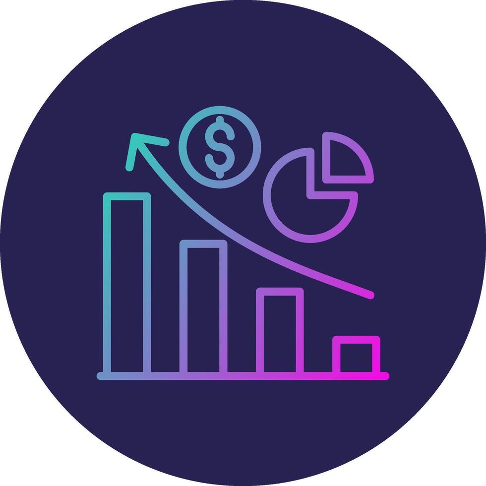 Pie Chart Line Circle Gradient Icon Design vector